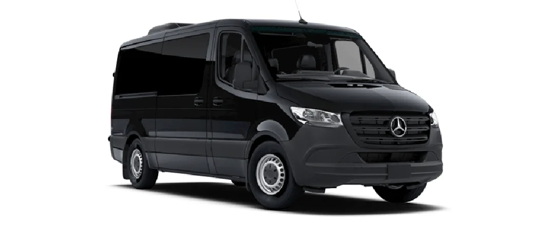 Black Mercedes-Benz Sprinter executive van